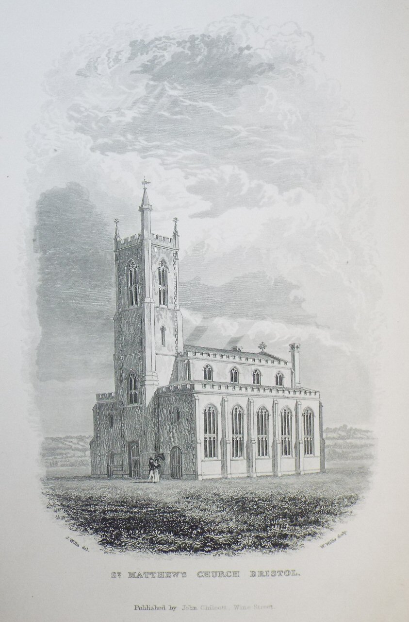 Print - St. Matthew's Church Bristol. - Willis